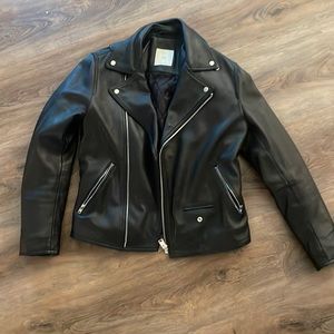 Small Mango leather biker jacket less than 1 yr old